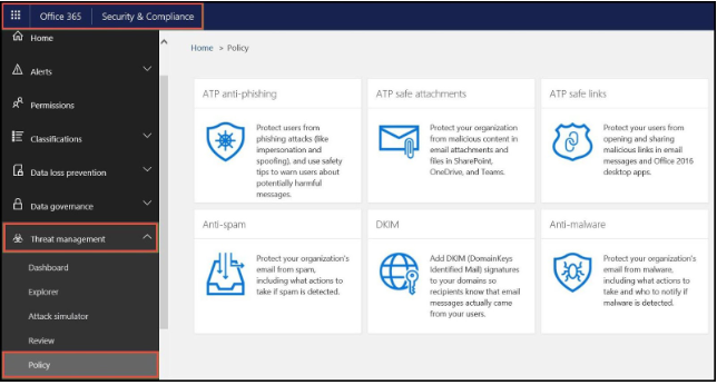 Office 365 anti-phishing - step 2