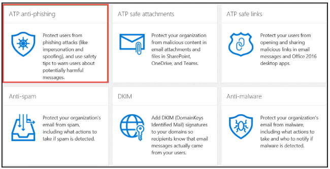 Office 365 anti-phishing - step 3